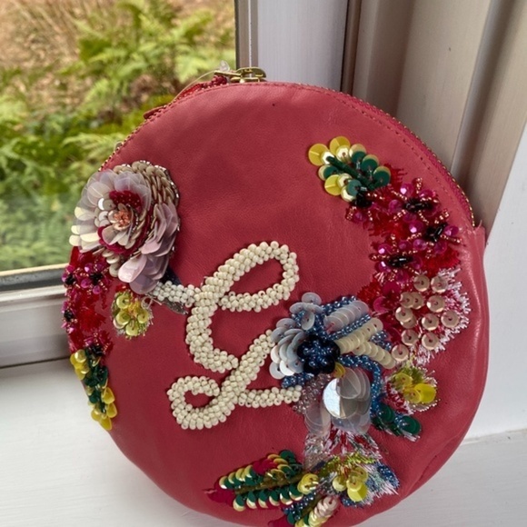 Anthropologie Leather Monogram G Pouch - Picture 3 of 3